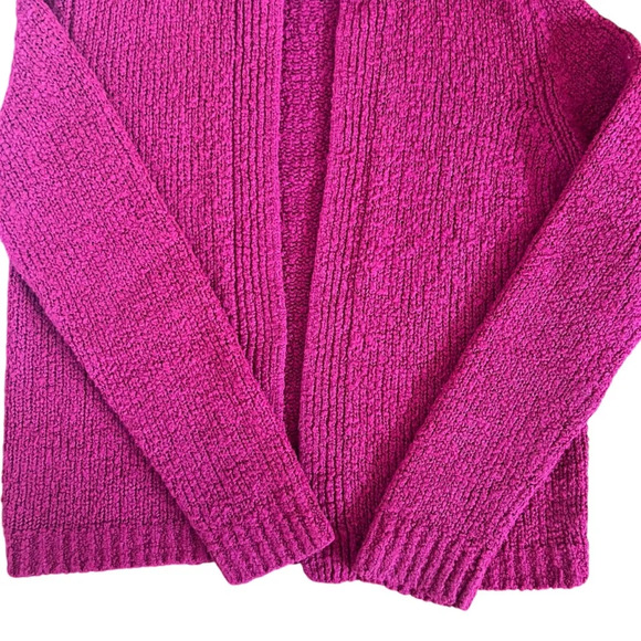 LeRoy Vintage Cardigan Sweater Size
Medium Magenta Open Front Patch Pockets 70s - Picture 5 of 9